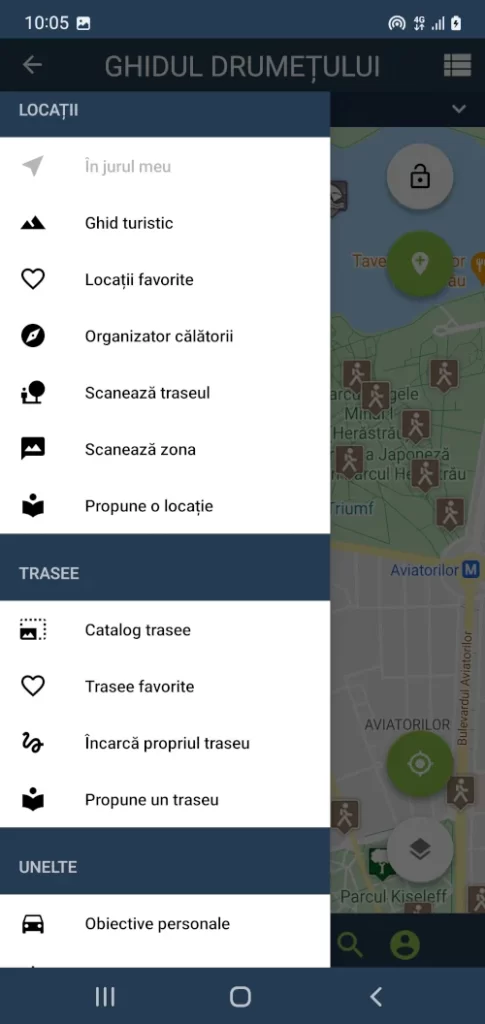 meniul aplicatie partea a 1-a - calatorii sau drumetii