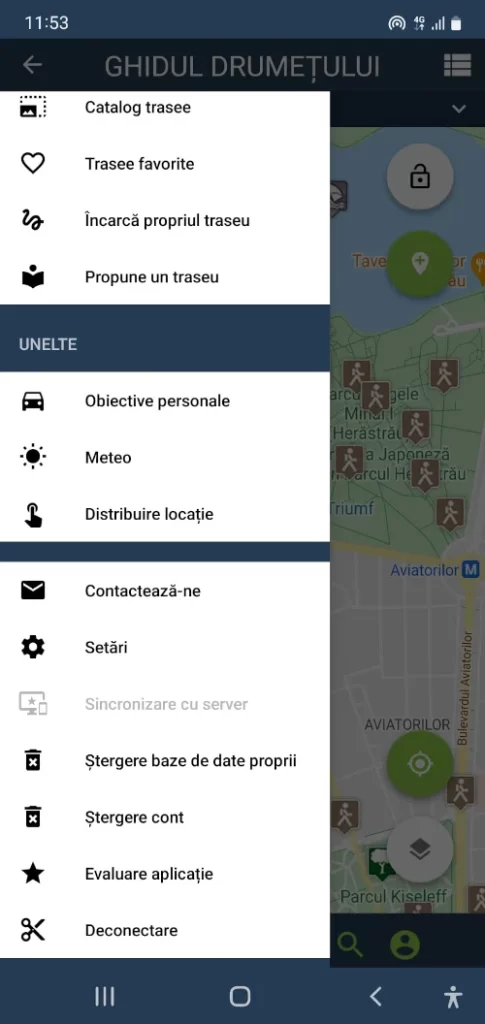 meniul aplicatie partea a 2-a - calatorii sau drumetii